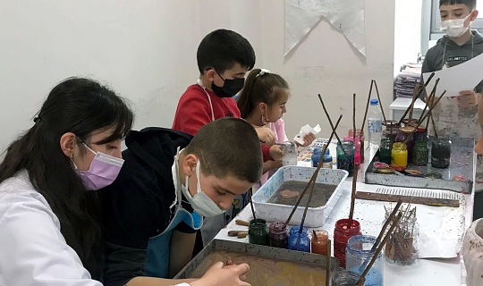 Çocuklarla Ebru sanatı