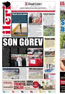İleri Gazetesi - Yozgat ın Özgür Gazetesi | 1967'den beri... - 17.08.2022 Manşeti