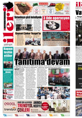İleri Gazetesi - Yozgat ın Özgür Gazetesi | 1967'den beri... - 25.06.2022 Manşeti